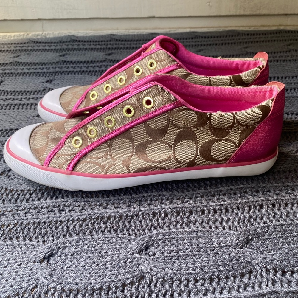 Coach Barrett Fabric Sneakers Size 9 1/2 Pink